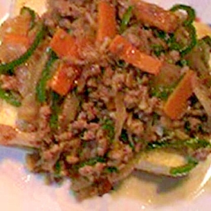 豆腐のカレー風味挽き肉かけ＾＾
